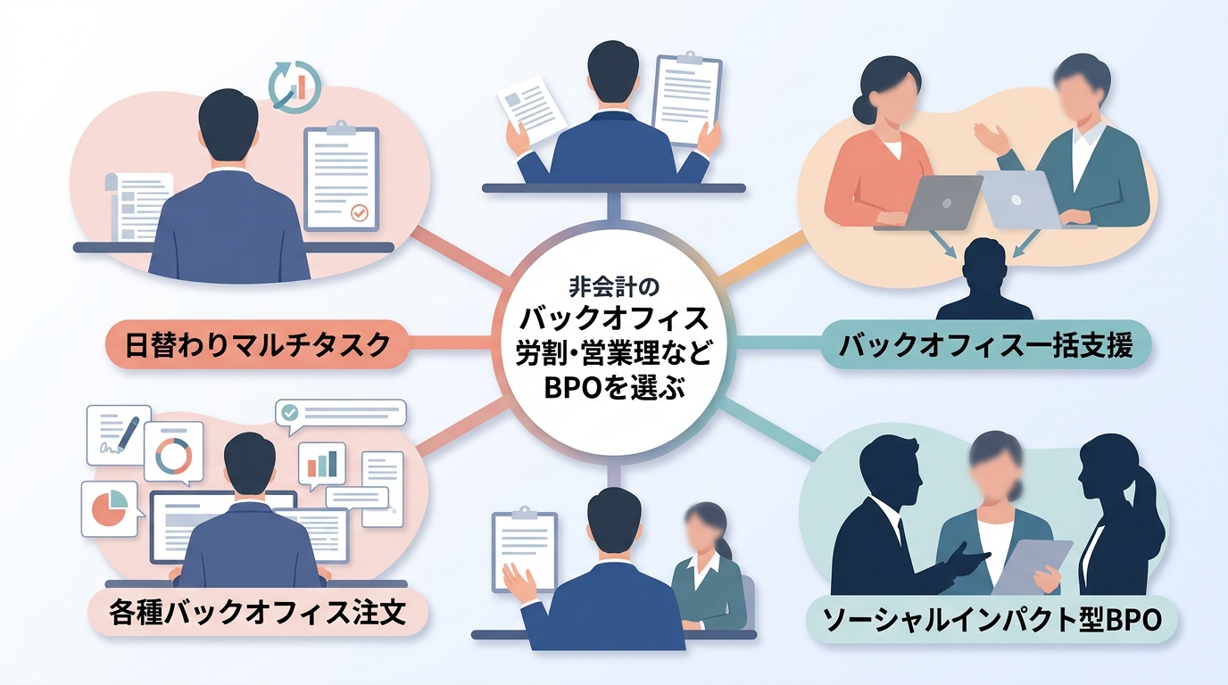 経理だけでなく労務や営業事務まで「日替わり」で依頼できるBPOサービスが選ばれる理由とは?