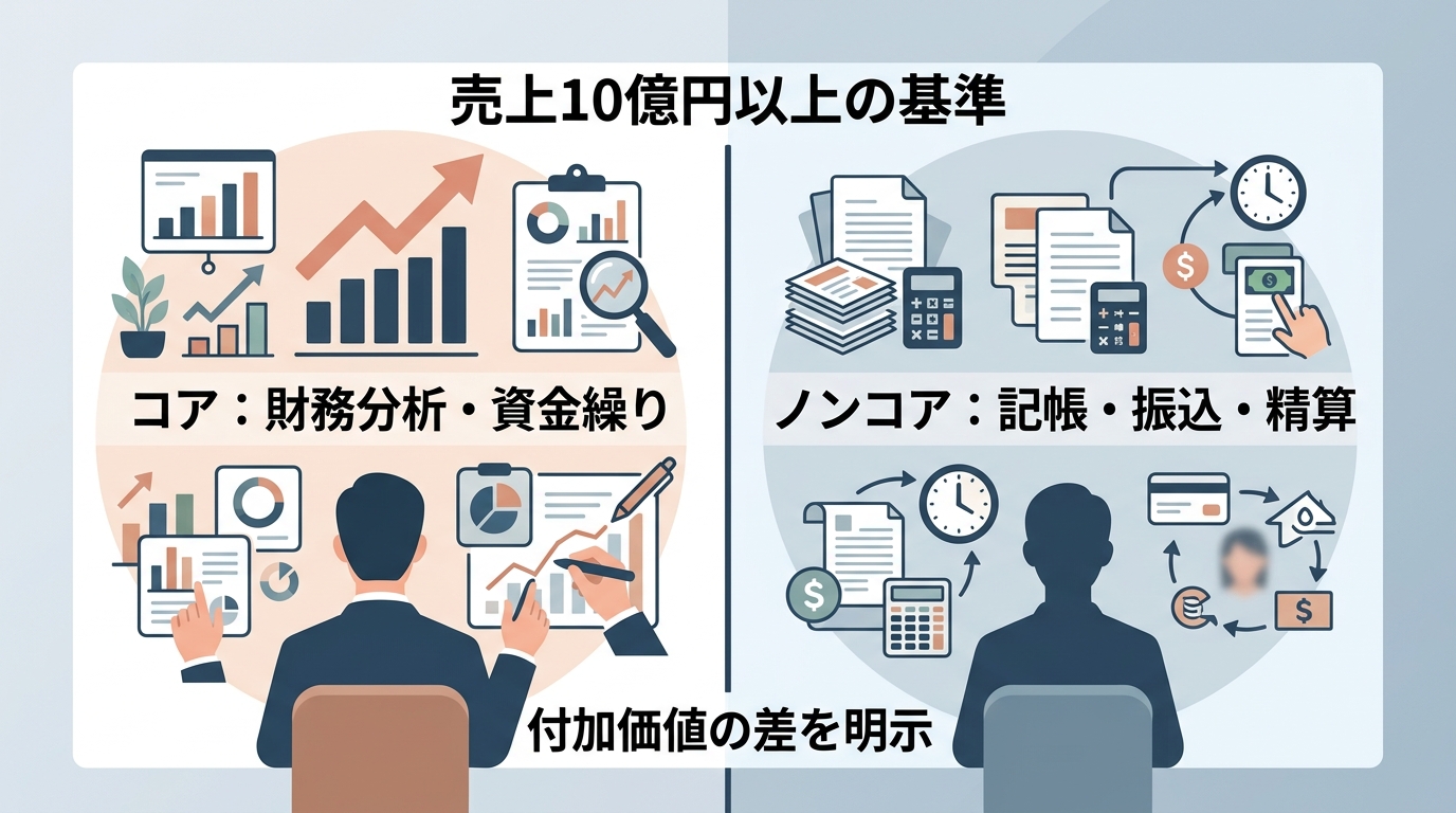 経理のコア業務とノンコア業務を明確に分ける基準とは？