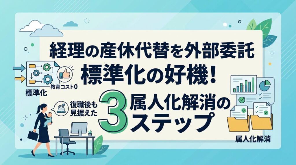 経理の産休代替は外部委託で標準化の好機に！復職後も見据えた属人化解消の3ステップ