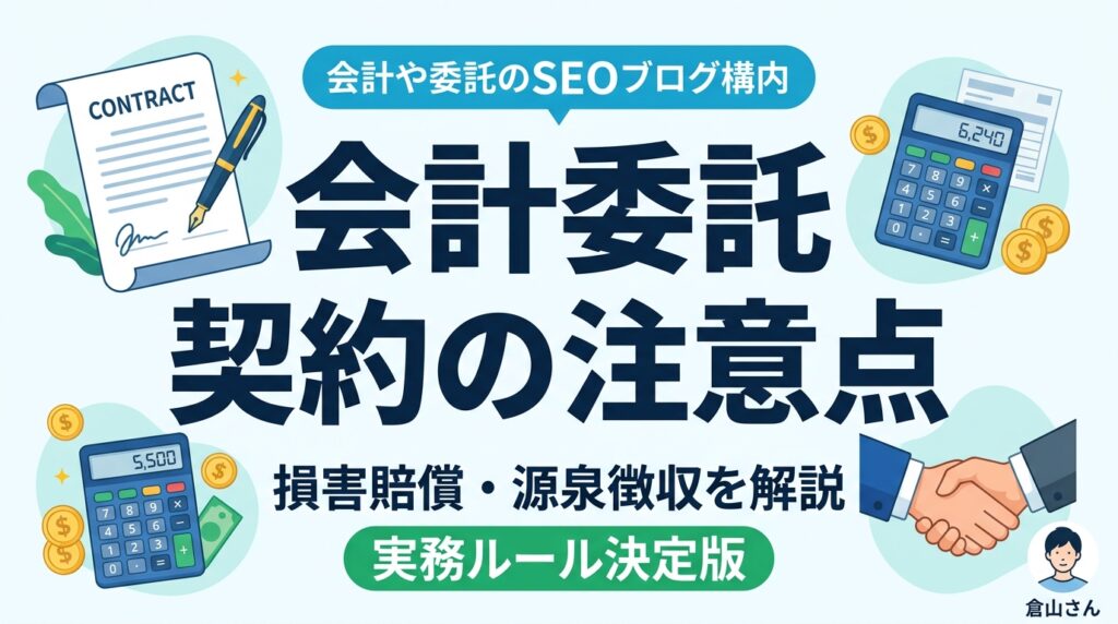 会計業務委託の契約書で注意すべき3つの点｜損害賠償と源泉徴収の実務ルールを解説