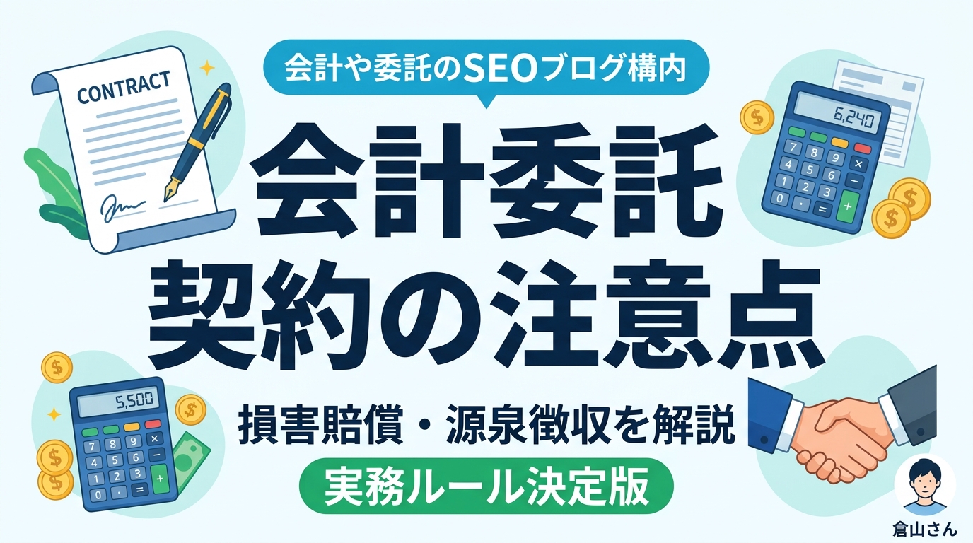 会計業務委託の契約書で注意すべき3つの点|損害賠償と源泉徴収の実務ルールを解説