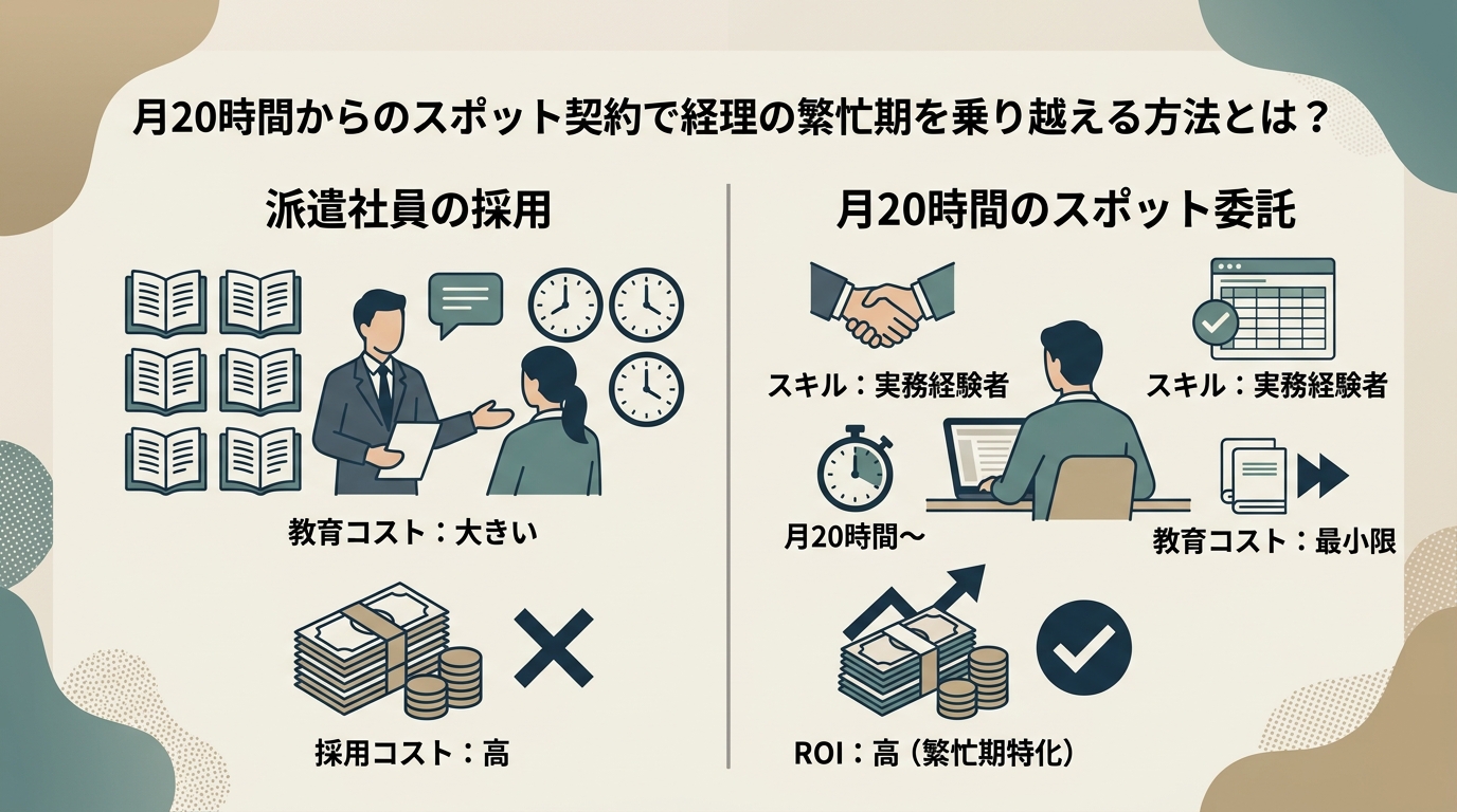 月20時間からのスポット契約で経理の繁忙期を乗り越える方法とは？