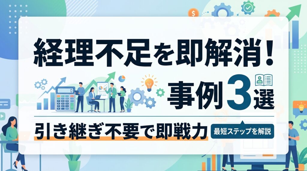 経理のリソース不足を解消する事例3選｜引き継ぎ不要で即戦力を導入する最短ステップ