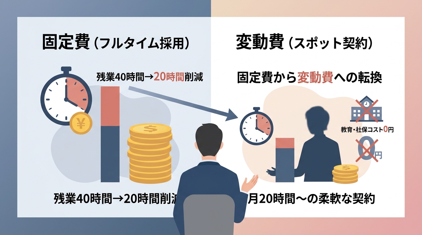 月20時間からのスポット契約は、経理現場の残業削減とコスト最適化にどう貢献するのか？