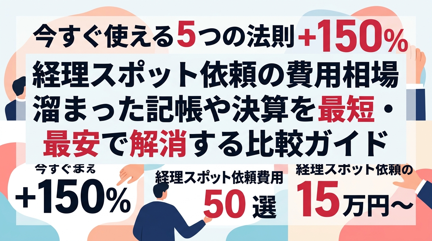 経理スポット依頼の費用相場|溜まった記帳や決算を最短・最安で解消する比較ガイド