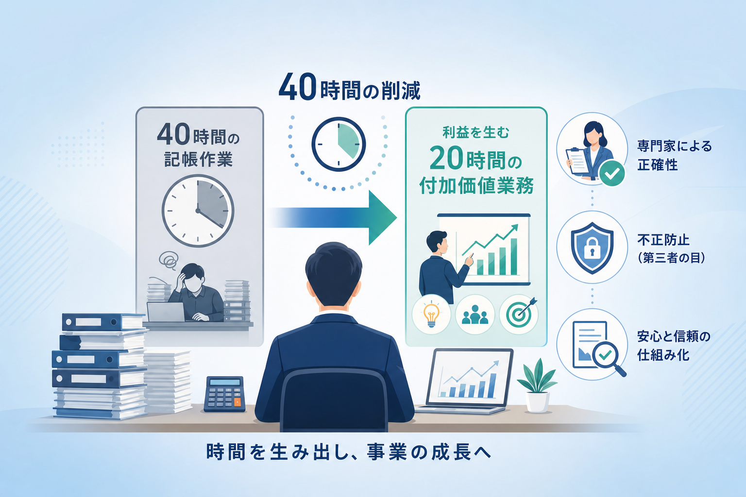 記帳業務委託で得られるメリットと具体的なROI（投資対効果）は？