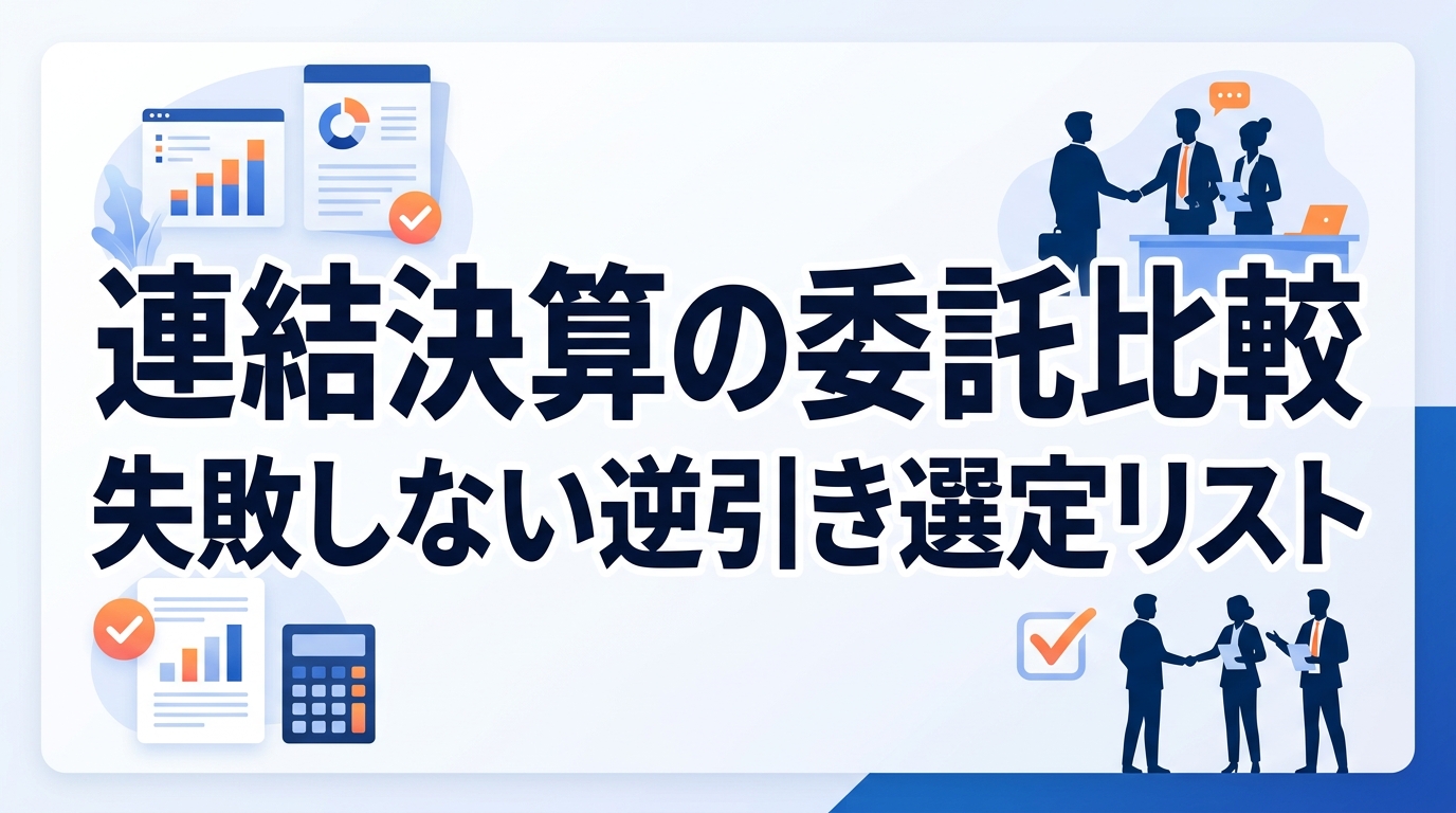 【連結決算の委託比較】監査リスクと属人化を回避する「逆引き選定チェックリスト