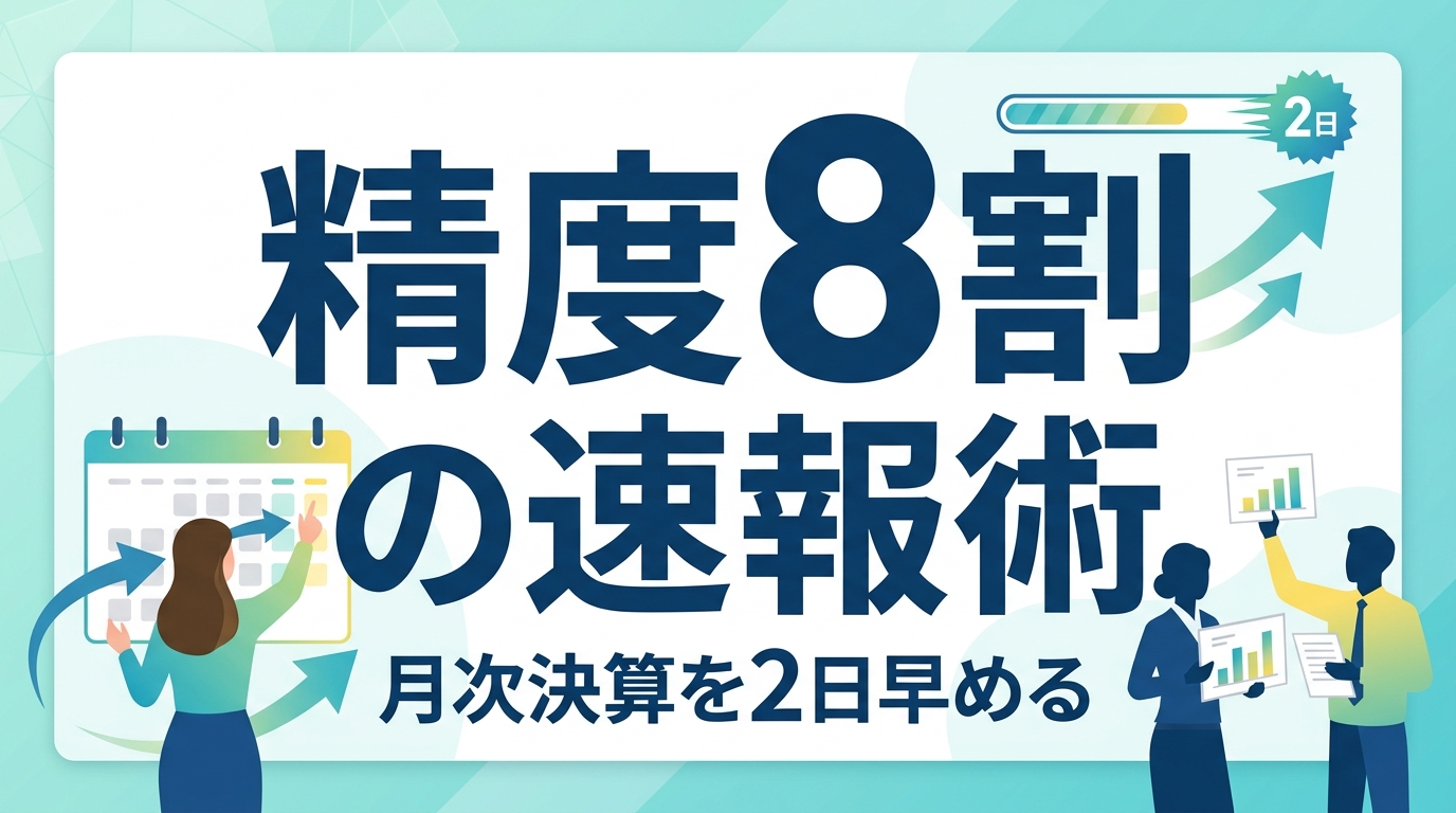 月次決算の早期化・効率化は「他部署」が鍵!報告コストを下げ精度8割で速報を出す術