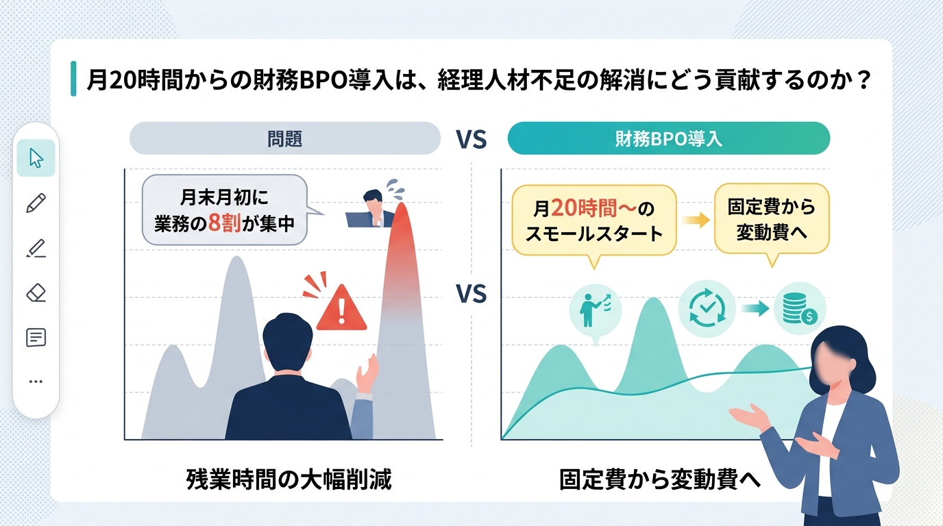 月20時間からの財務BPO導入は、経理人材不足の解消にどう貢献するのか？
