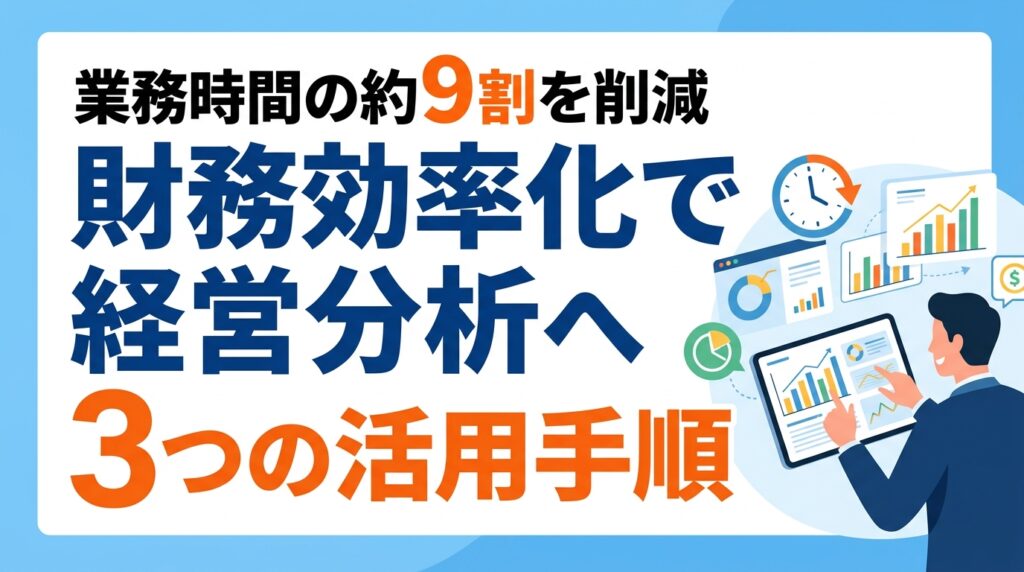 【財務業務効率化ツール】作業時間を削減し「経営分析」へシフトする3つの活用手順