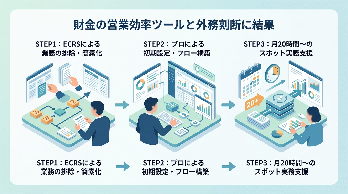 財務業務効率化ツールと「外部リソース」を組み合わせて成果を出す手順とは？
