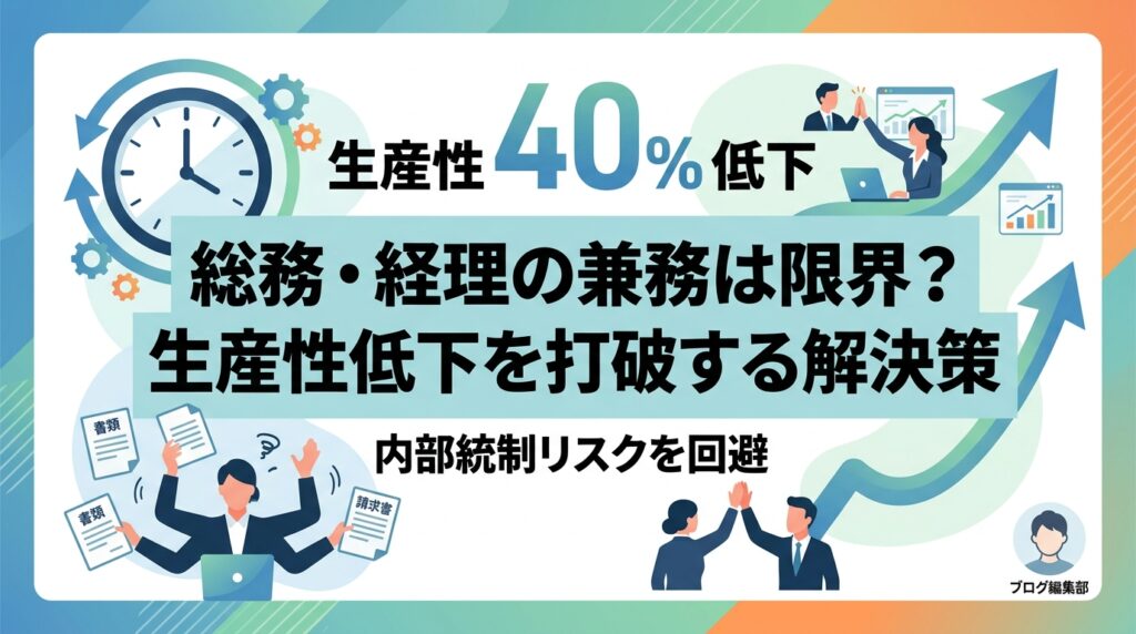 総務・経理の兼務は限界？「スイッチングコスト」と内部統制リスクを回避する解決策