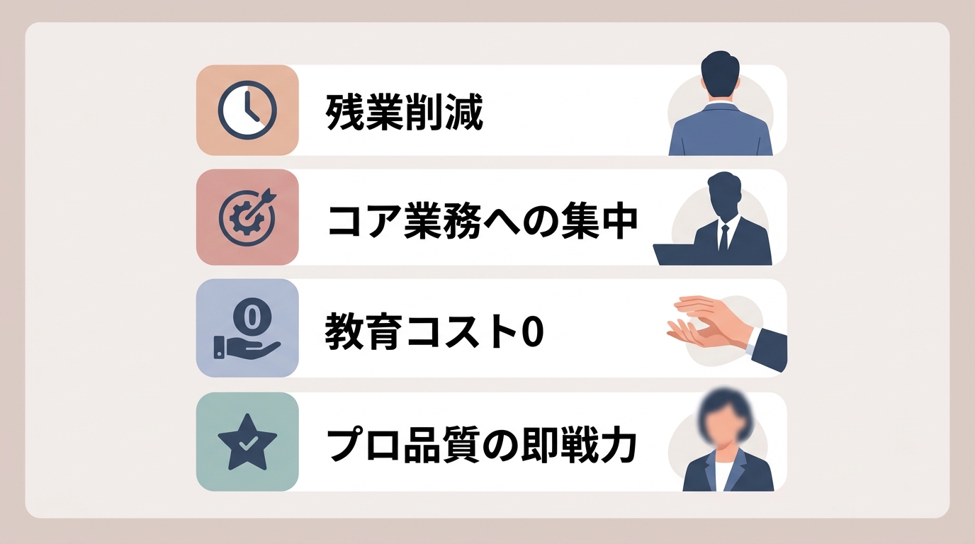 管理会計アウトソーシングによる業務効率化とリソース確保の成果は？