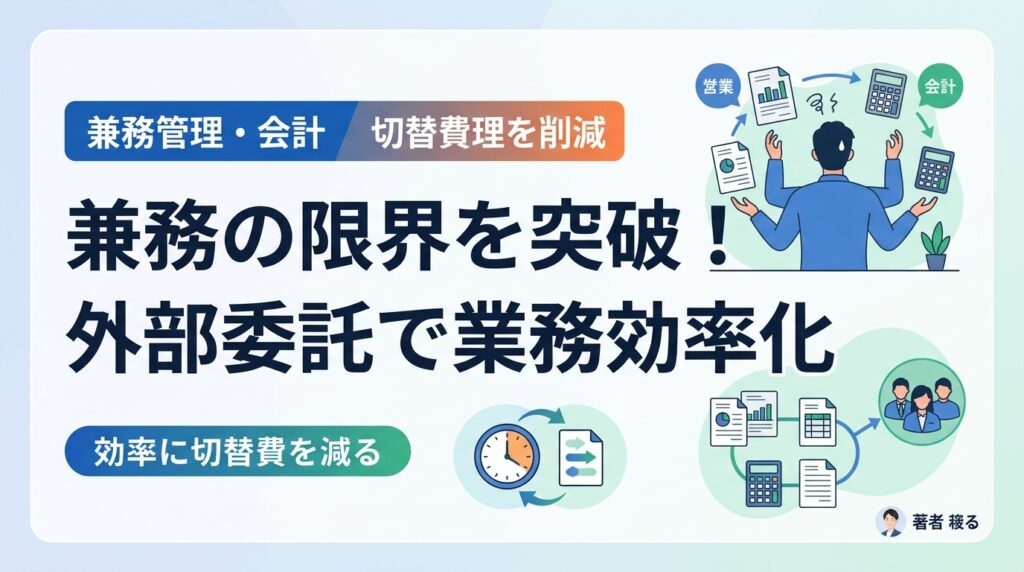 営業事務と経理の兼務を外部委託で効率化！「切り替えコスト」を抑える業務整理術