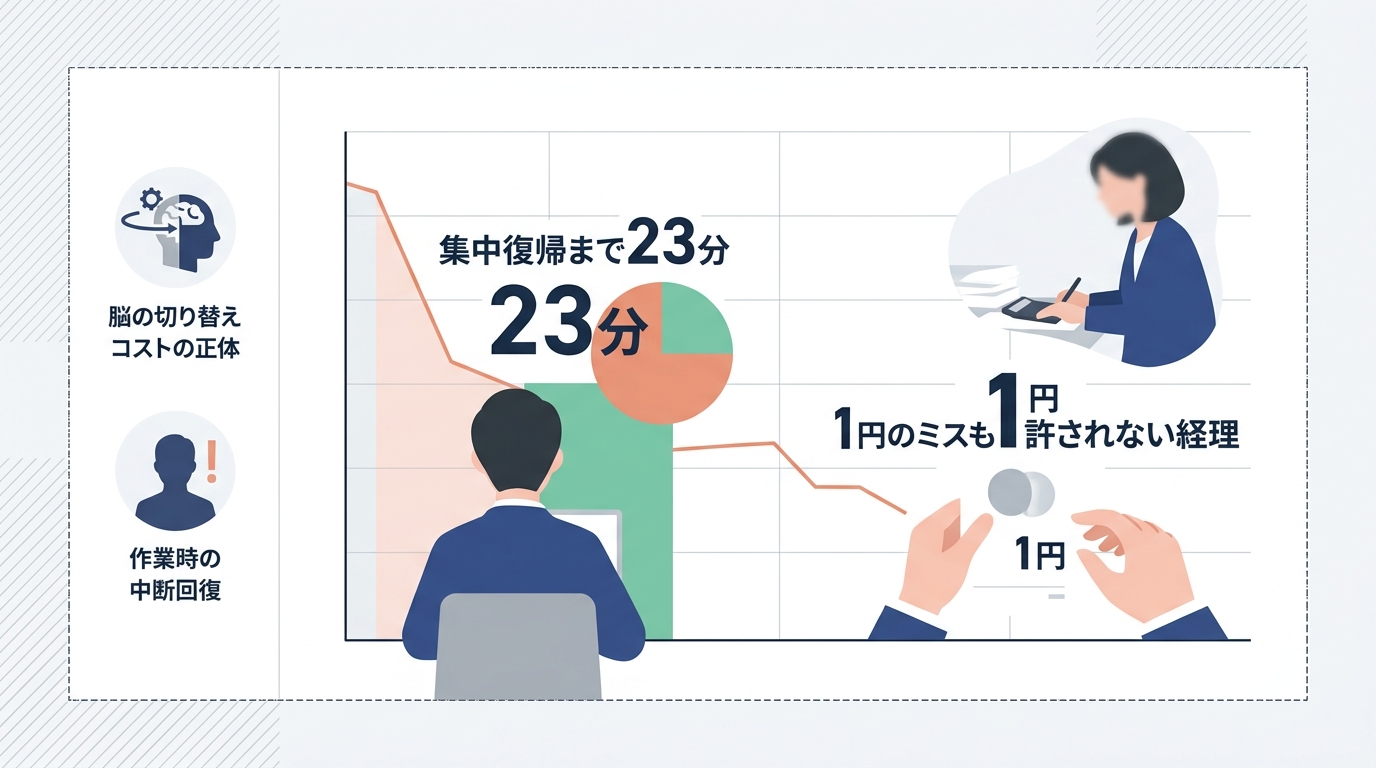 営業事務と経理の兼務で発生する「脳の切り替えコスト」とは何か?